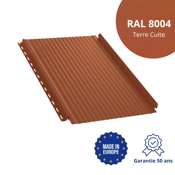 Joint debout Snap Lock micro-nervuré Terre Cuite mat - 1