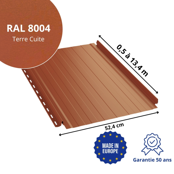 Joint debout Snap Lock ondulé Terre Cuite mat - 2
