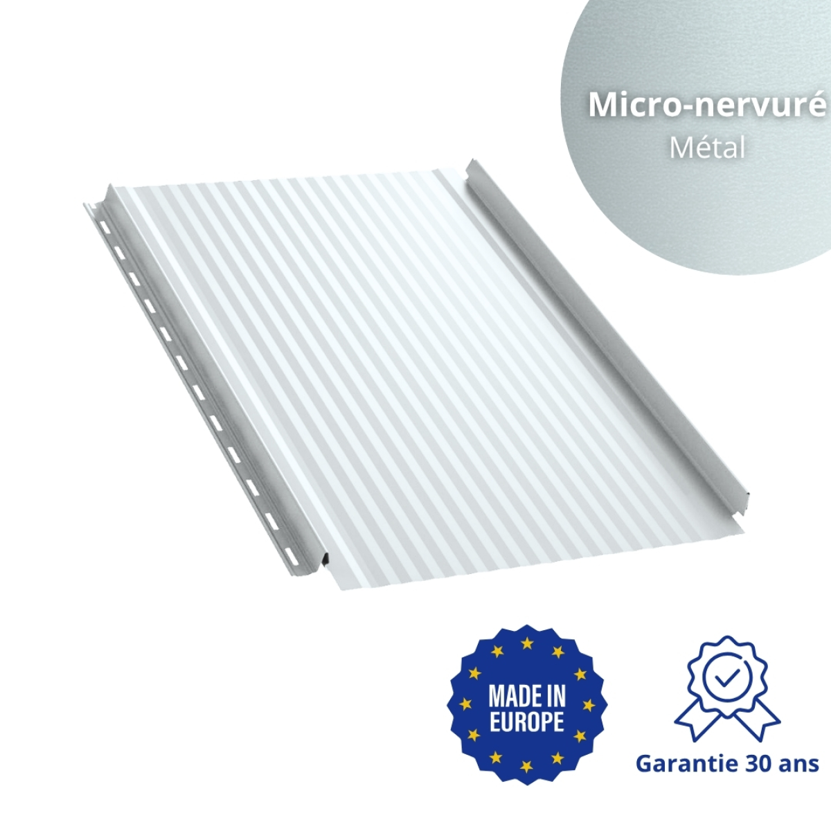 Joint debout Snap Lock micro-nervuré Métal