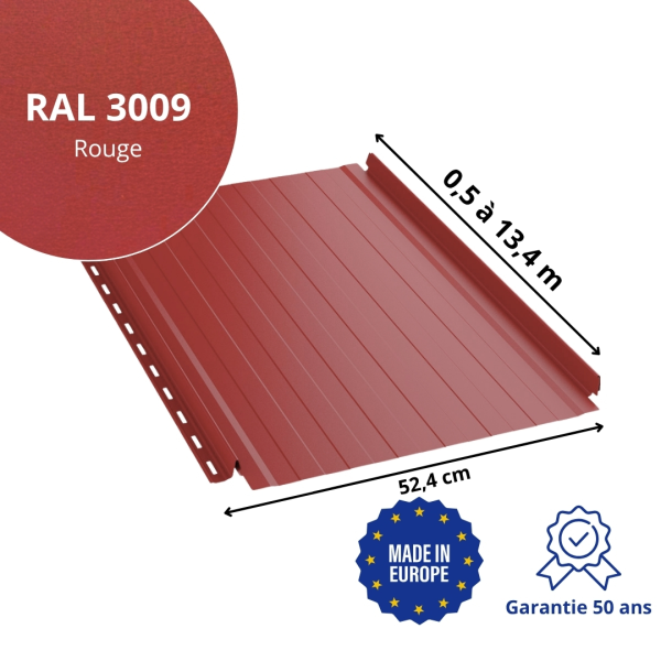 Joint debout Snap Lock ondulé Rouge mat - 2
