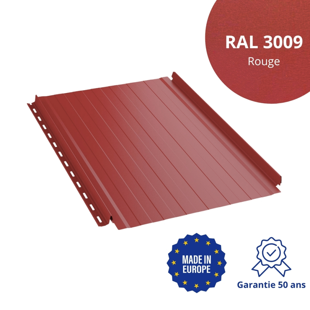 Joint debout Snap Lock ondulé Rouge mat