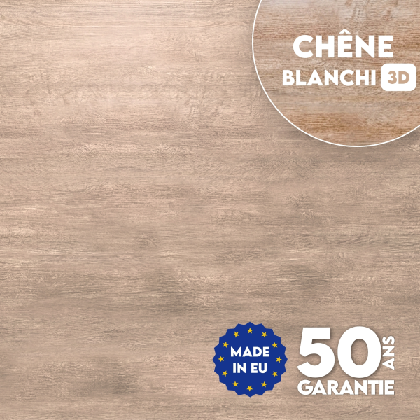 Tôle plane finition Chêne Blanchi 3D - 1