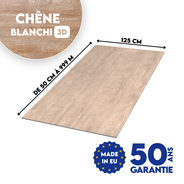 Tôle plane finition Chêne Blanchi 3D - 2