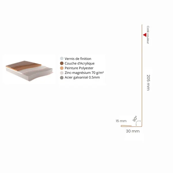 Habillage de gouttière Chêne Blanchi 3D - 3