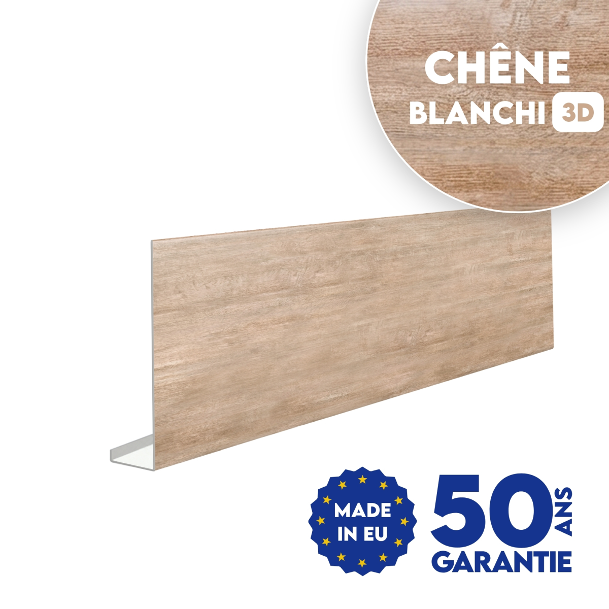 Habillage de bandeau Chêne Blanchi 3D