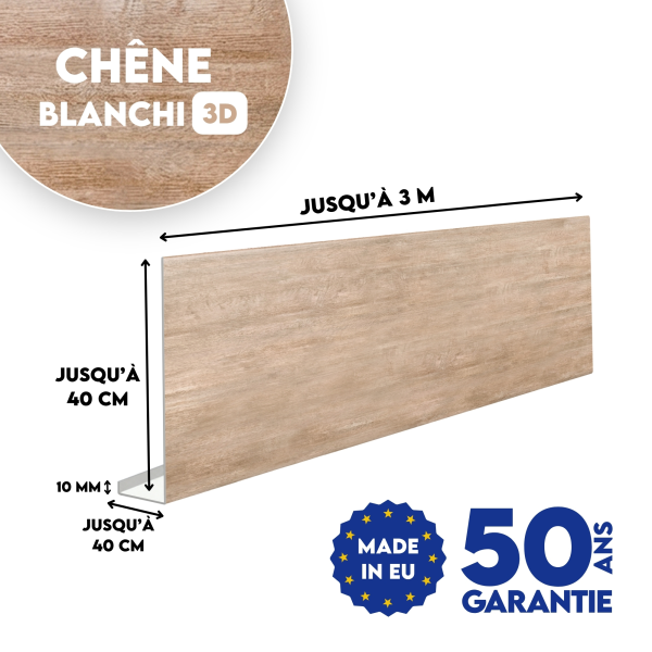 Habillage de bandeau Chêne Blanchi 3D - 2