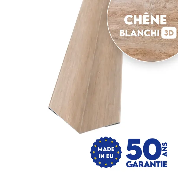 Profil d'angle intérieur finition Chêne Blanchi 3D - 1