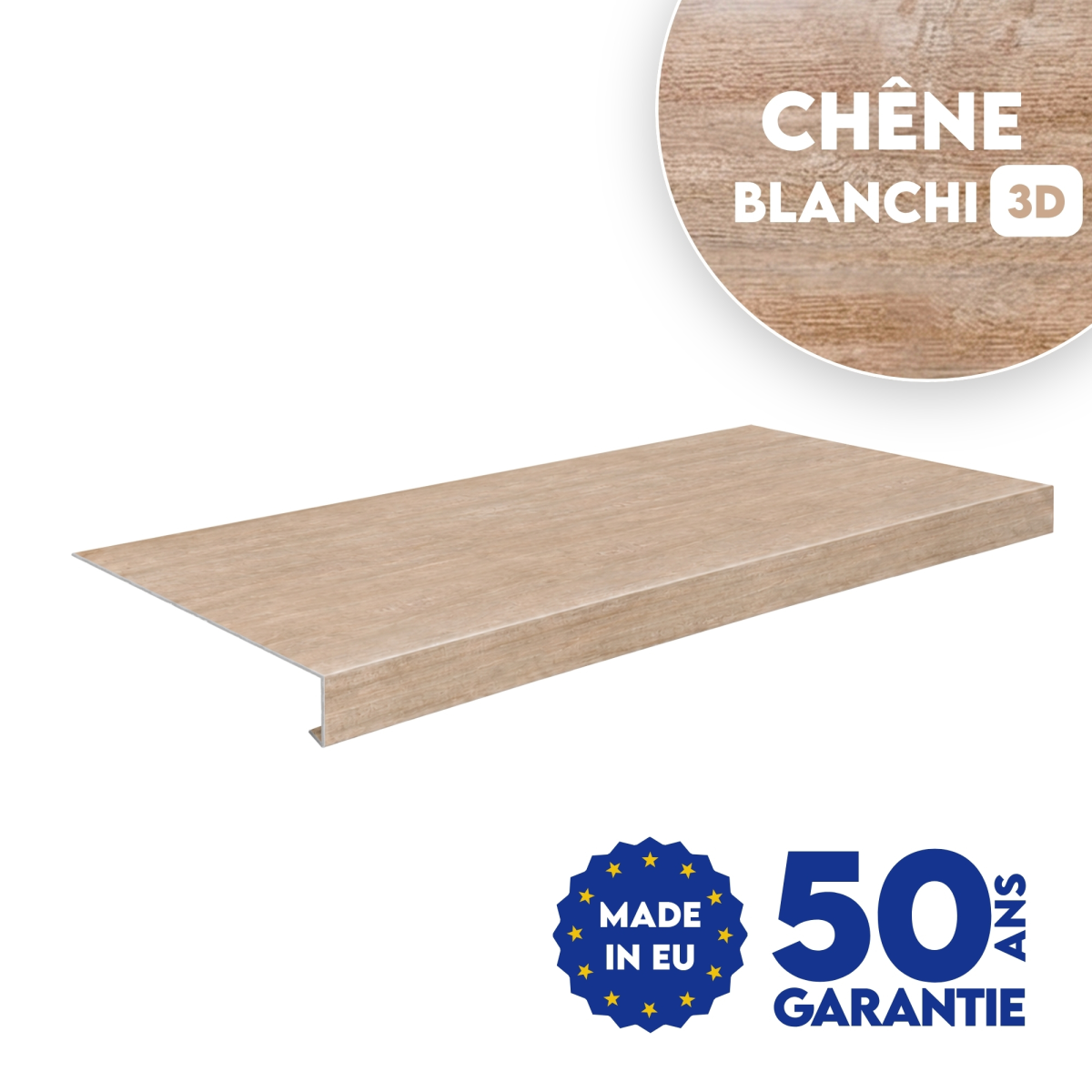 Appui de fenêtre Chêne Blanchi 3D