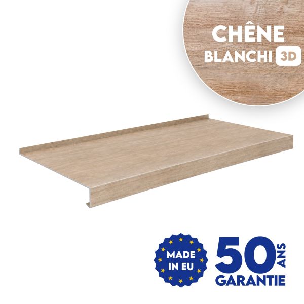 Appui de fenêtre avec rebord Chêne Blanchi 3D - 1