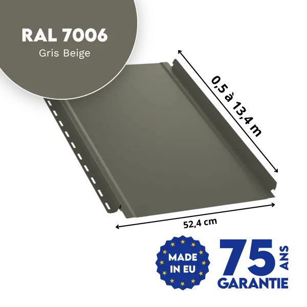 Joint debout Snap Lock Gris Beige mat - 2
