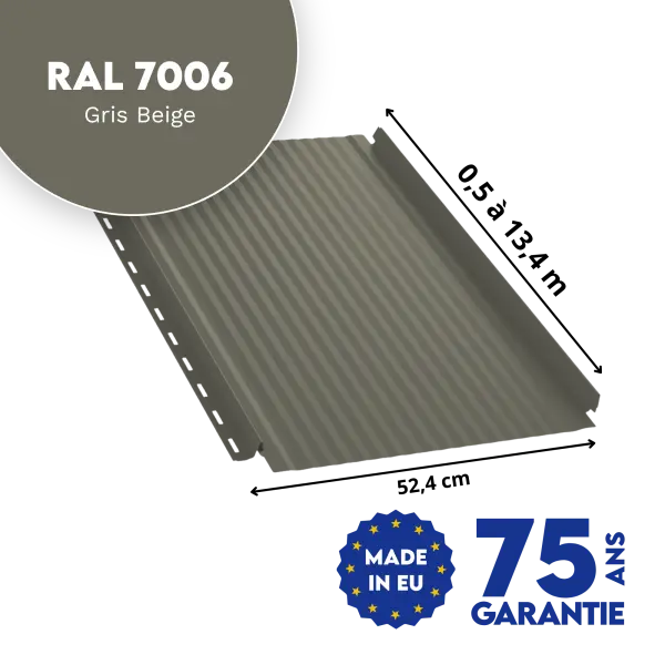 Joint debout Snap Lock micro-nervuré Gris Beige mat - 2