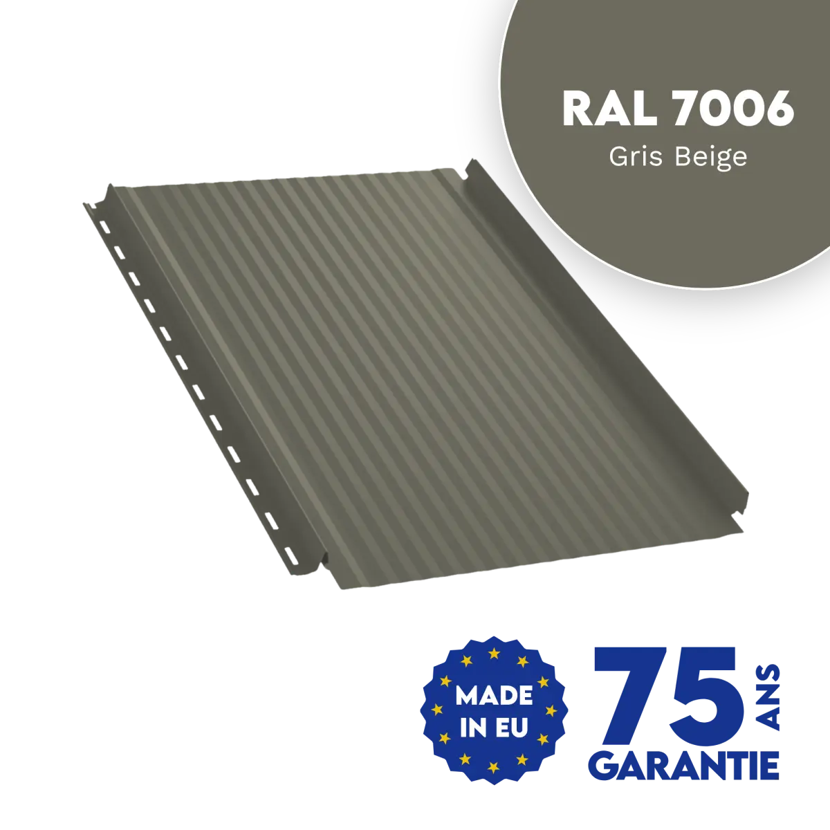 Joint debout Snap Lock micro-nervuré Gris Beige mat