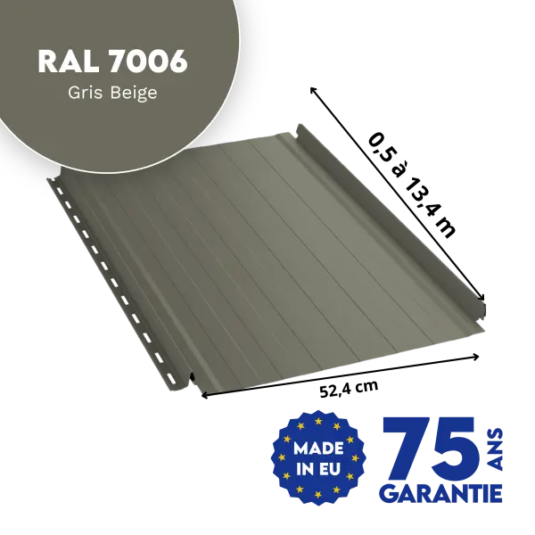 Joint debout Snap Lock ondulé Gris Beige mat - 2