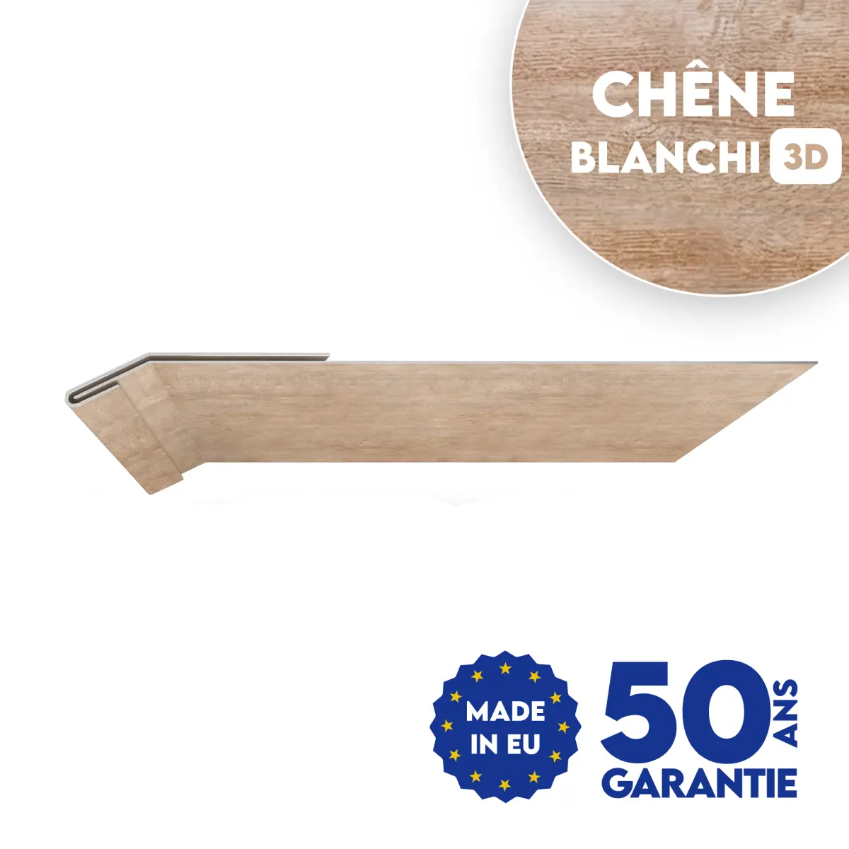 Habillage de linteau Chêne Blanchi 3D