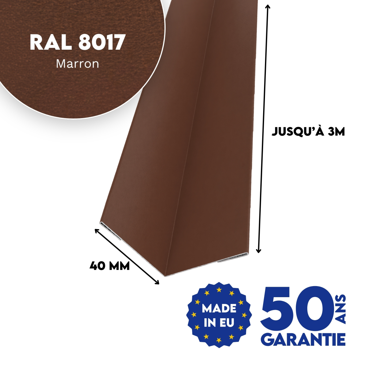 Profil d'angle intérieur Marron mat