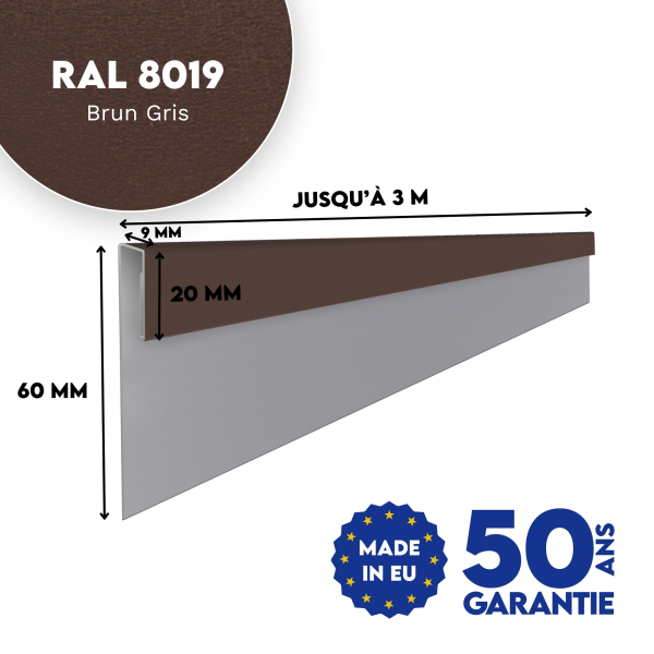 Profil d'angle J-Type Brun Gris mat - 2