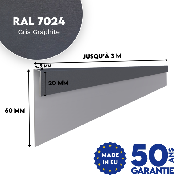 Profil d'angle J-Type Gris Graphite mat - 2