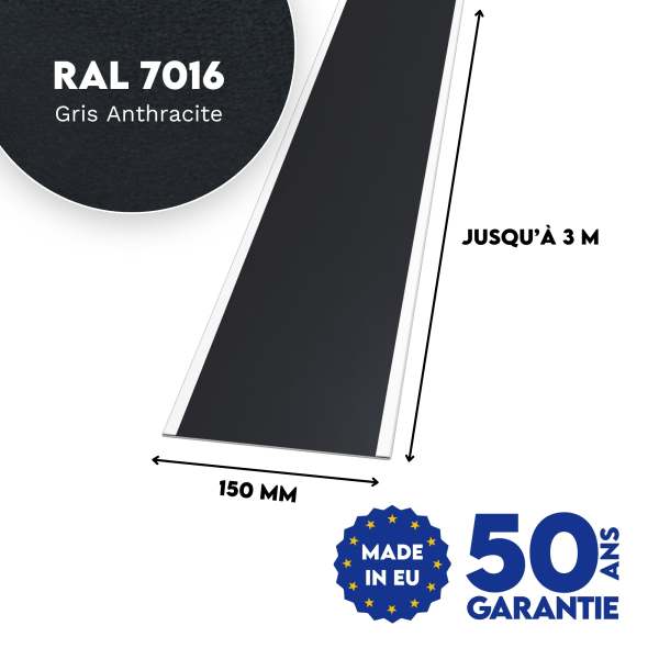 Jonction de tôle plane Gris Anthracite mat - 2