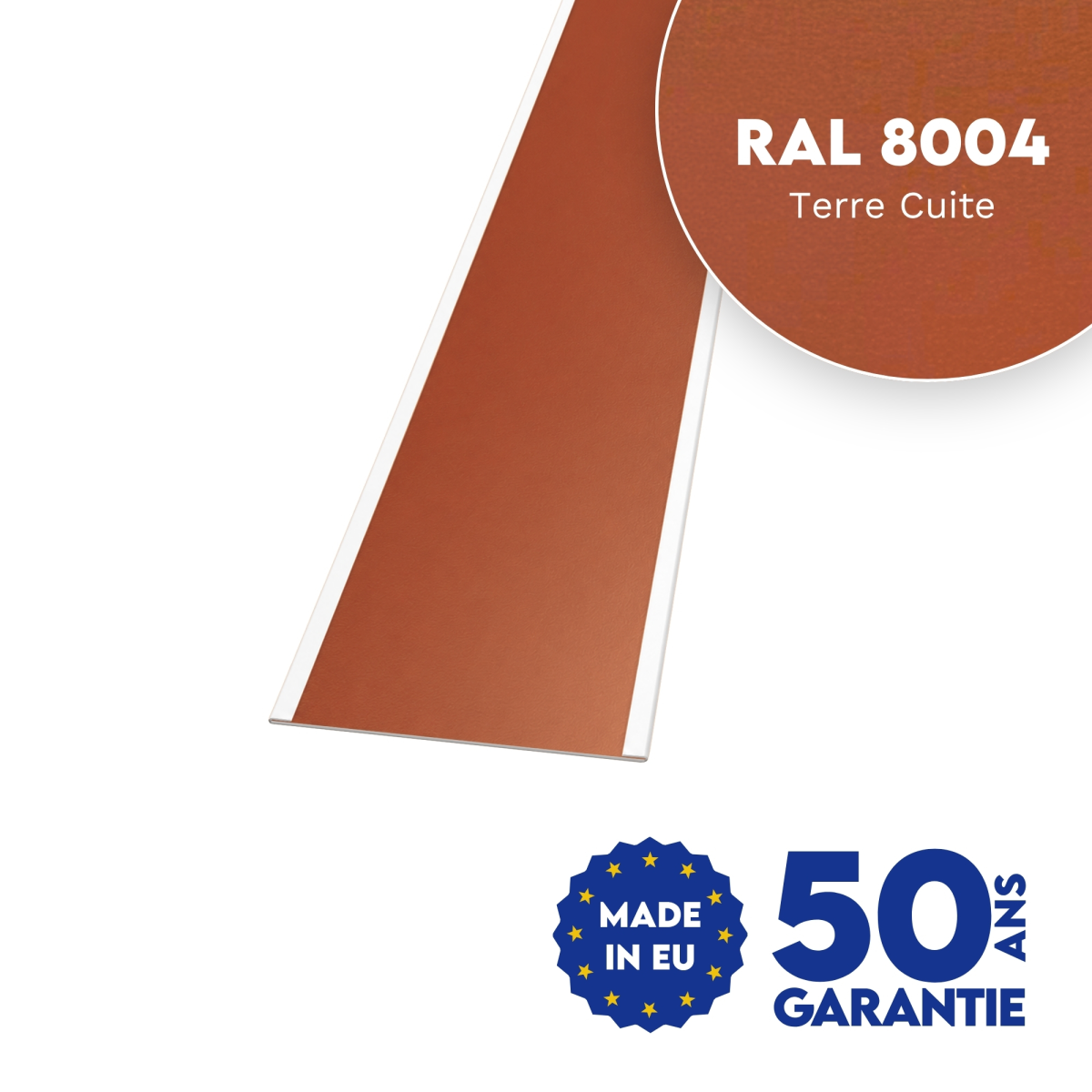 Jonction de tôle plane Terre Cuite mat