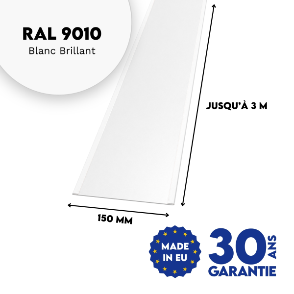 Jonction de tôle plane Blanc brillant - 2