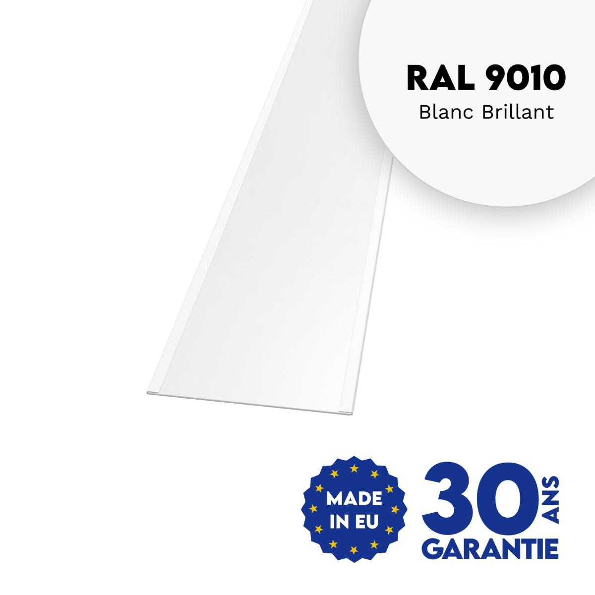 Jonction de tôle plane Blanc brillant