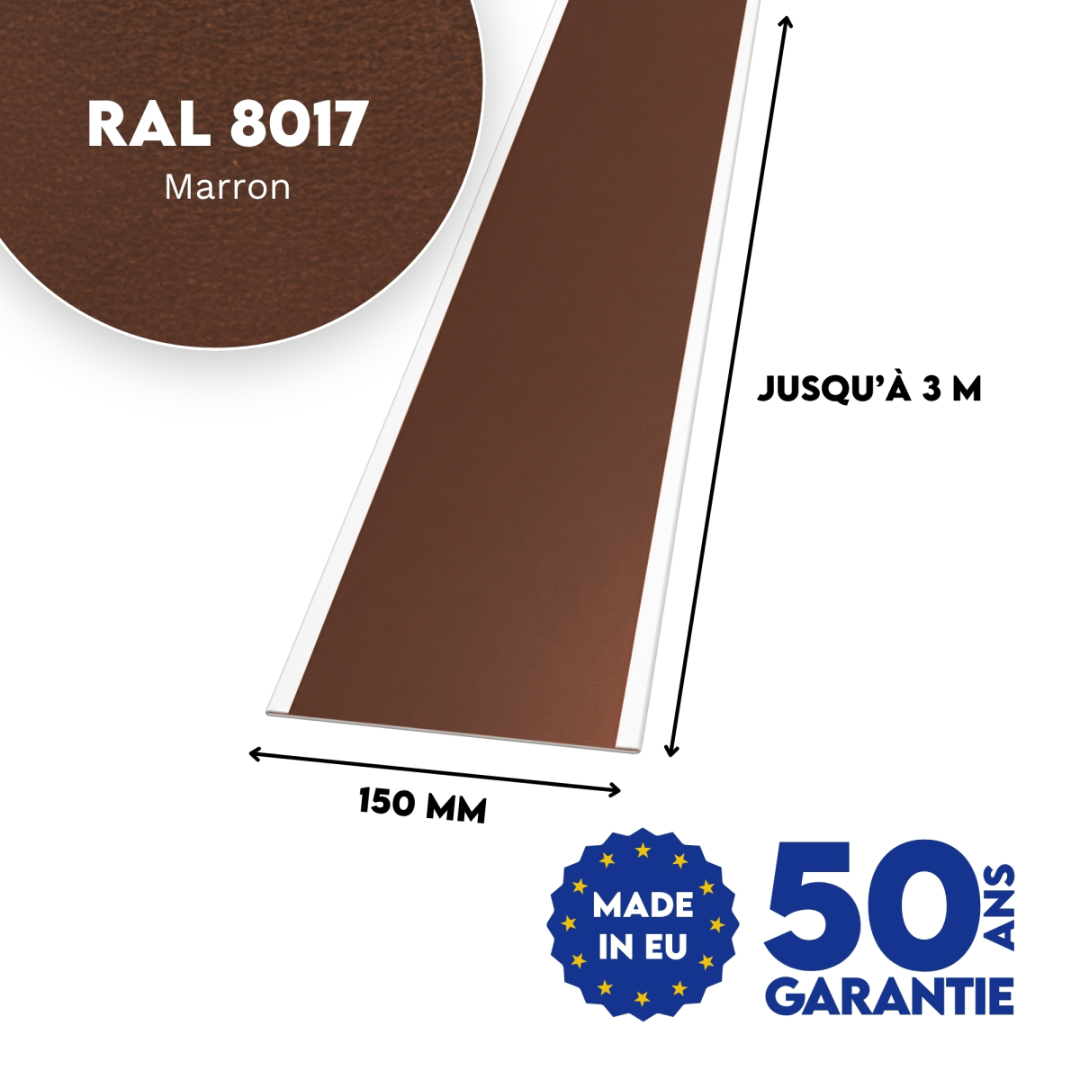 Jonction de tôle plane Marron mat