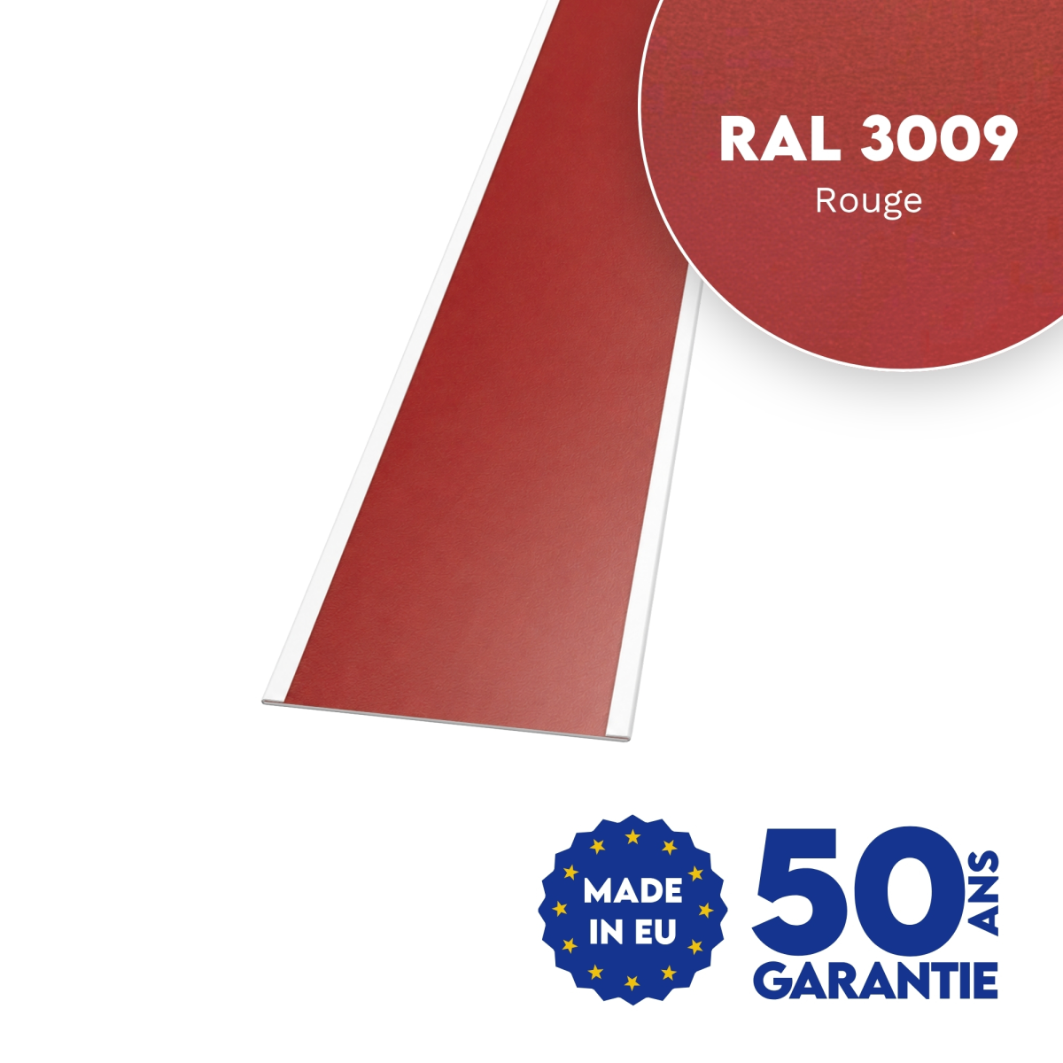 Jonction de tôle plane Rouge mat