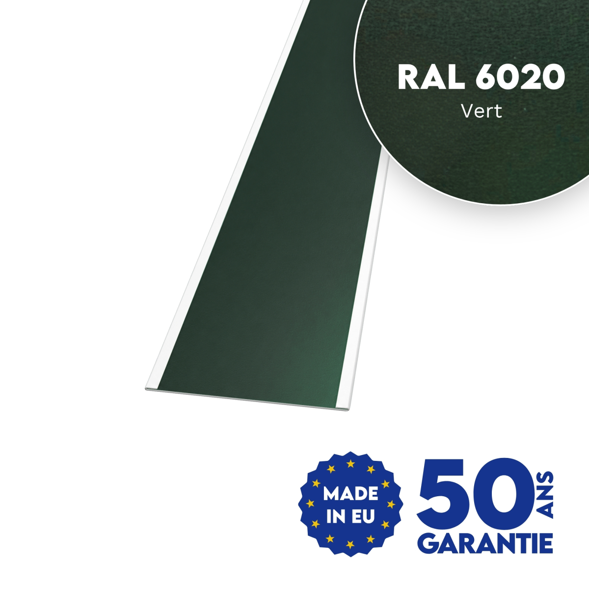 Jonction de tôle plane Vert mat