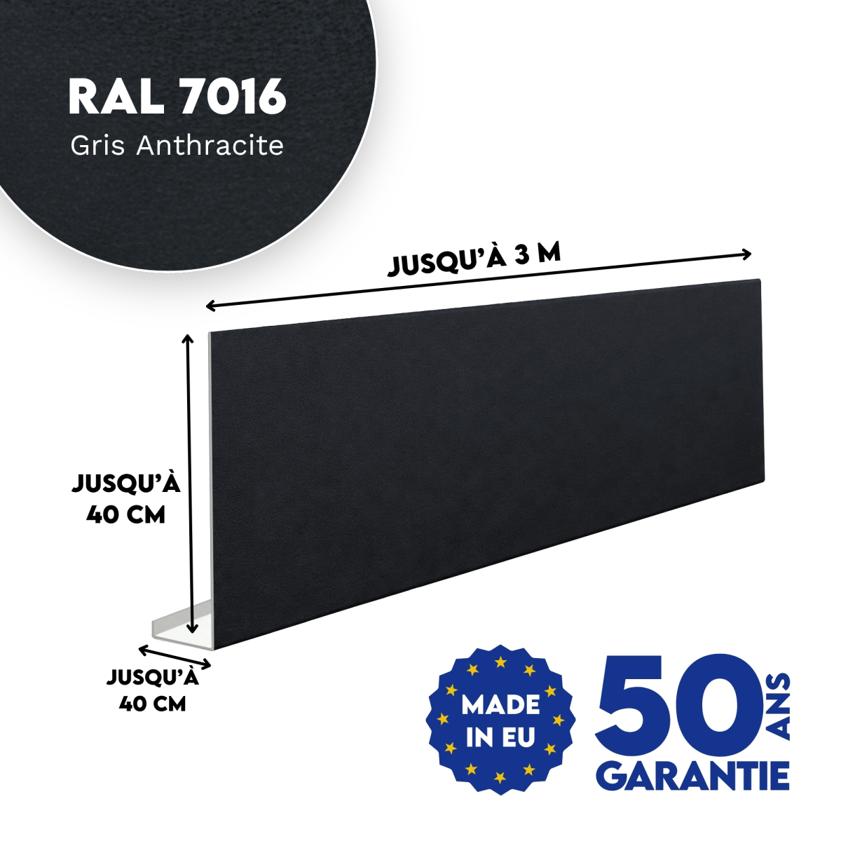 Habillage de bandeau Gris Anthracite mat