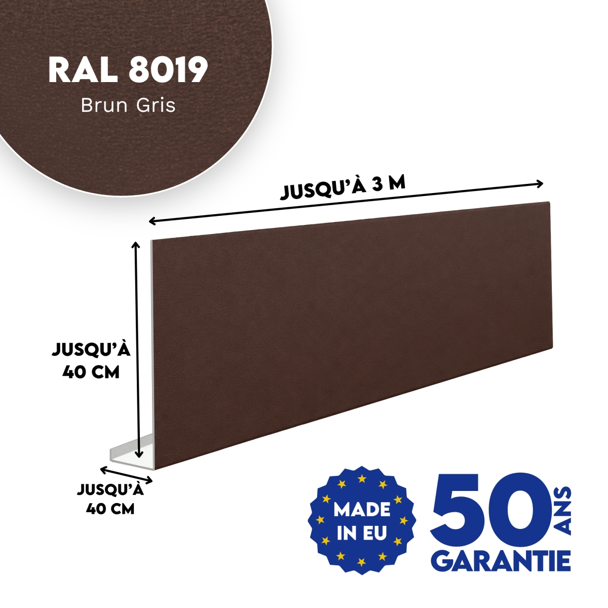 Habillage de bandeau Brun Gris mat
