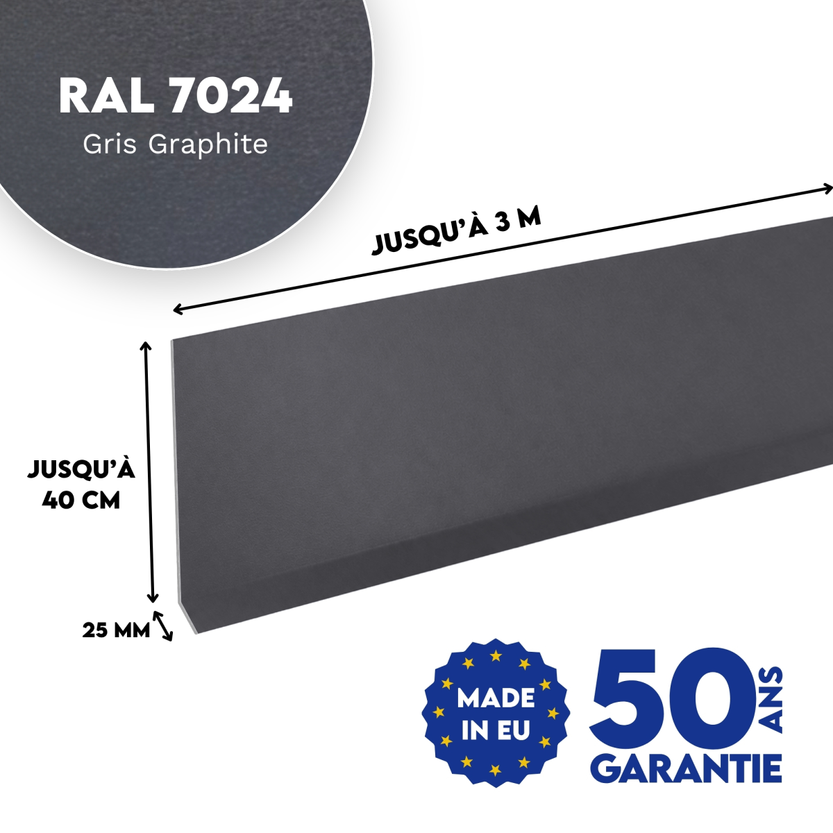 Habillage de rive Gris Graphite mat