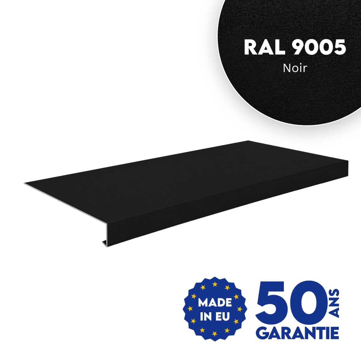 Appui de fenêtre Noir mat