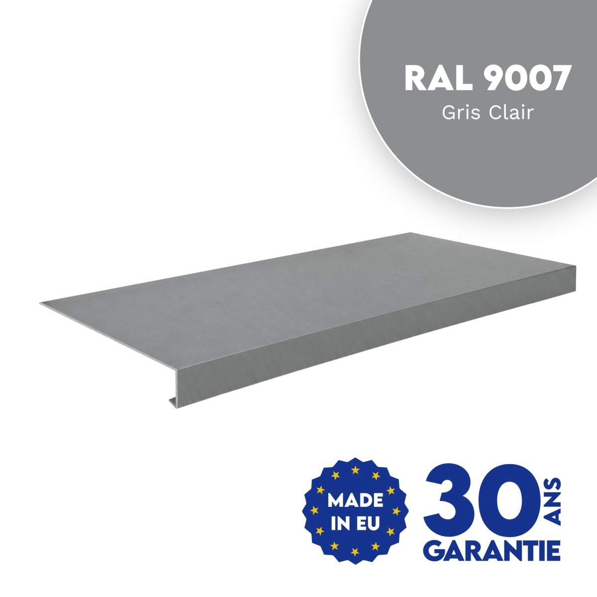 Appui de fenêtre Gris Clair brillant
