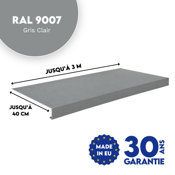 Appui de fenêtre Gris Clair brillant - 2