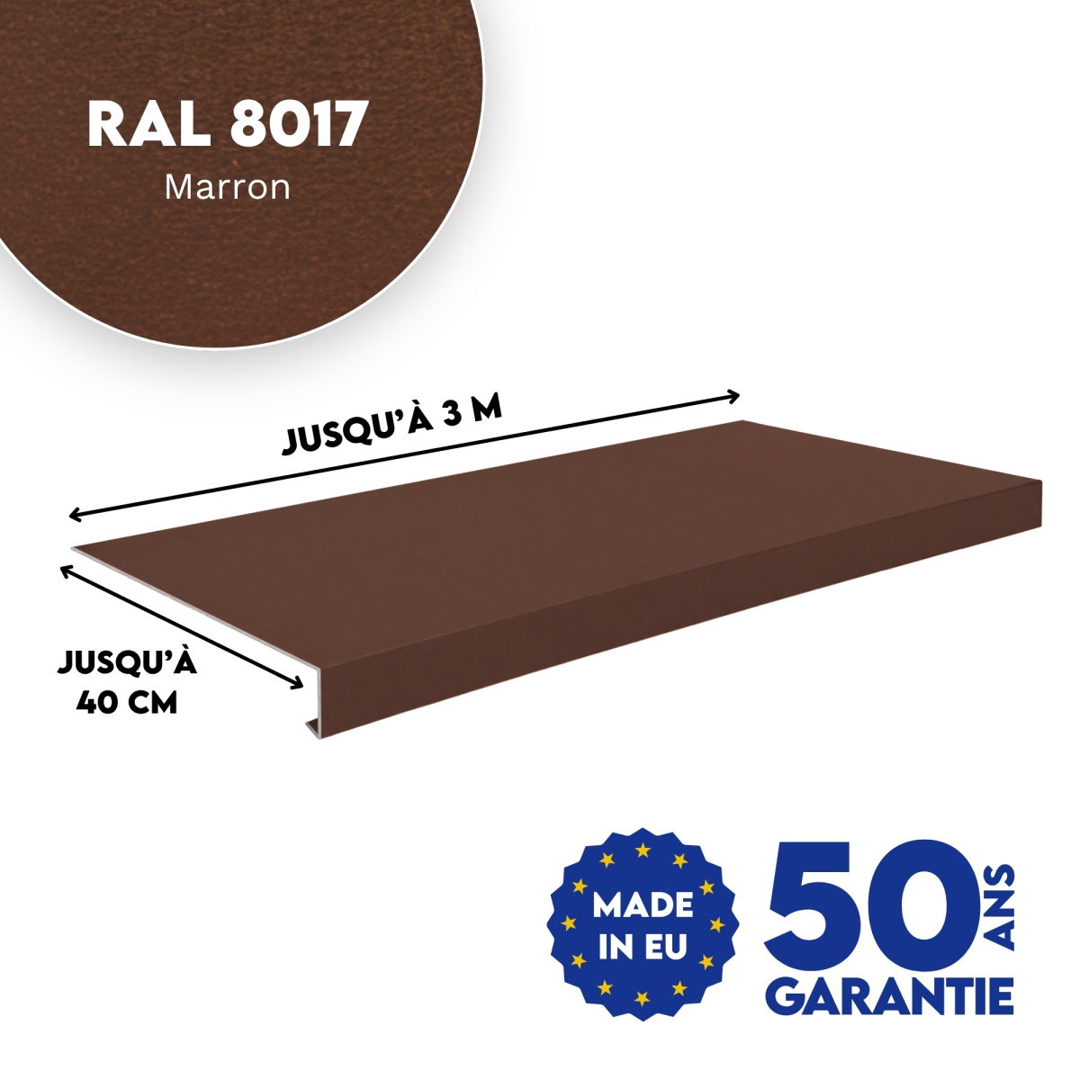 Appui de fenêtre Marron mat