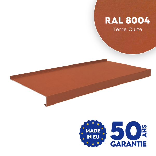 Appui de fenêtre avec rebord Terre Cuite mat - 1