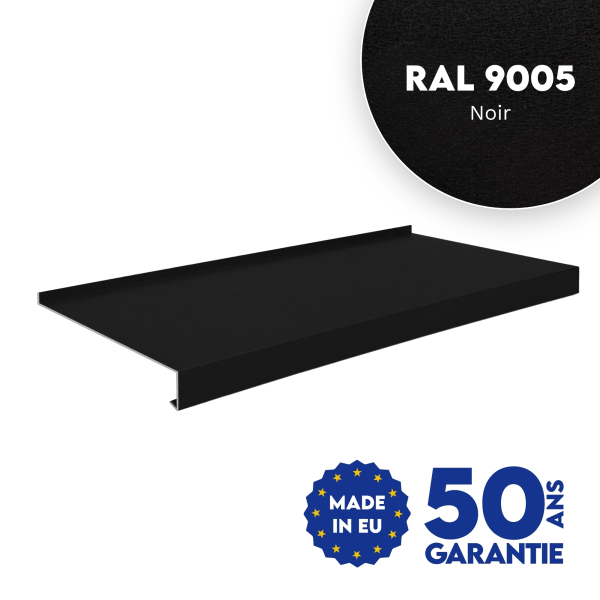 Appui de fenêtre avec rebord Noir mat - 1