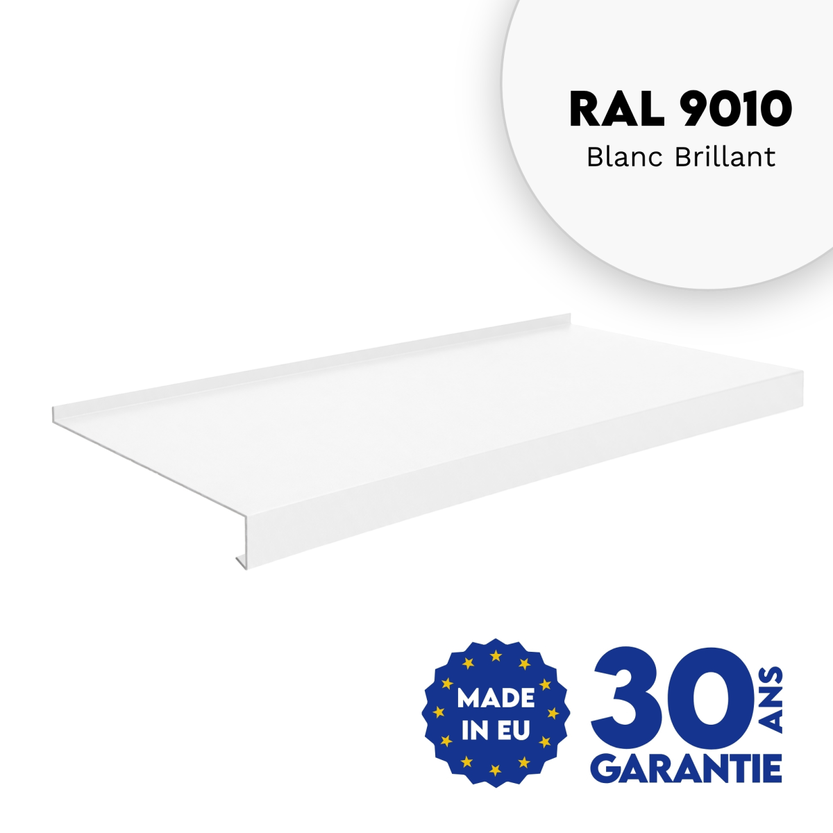 Appui de fenêtre avec rebord Blanc brillant