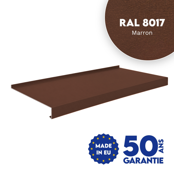 Appui de fenêtre avec rebord Marron mat - 1