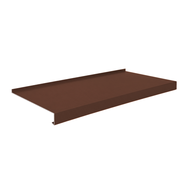 Appui de fenêtre avec rebord Marron mat - 4
