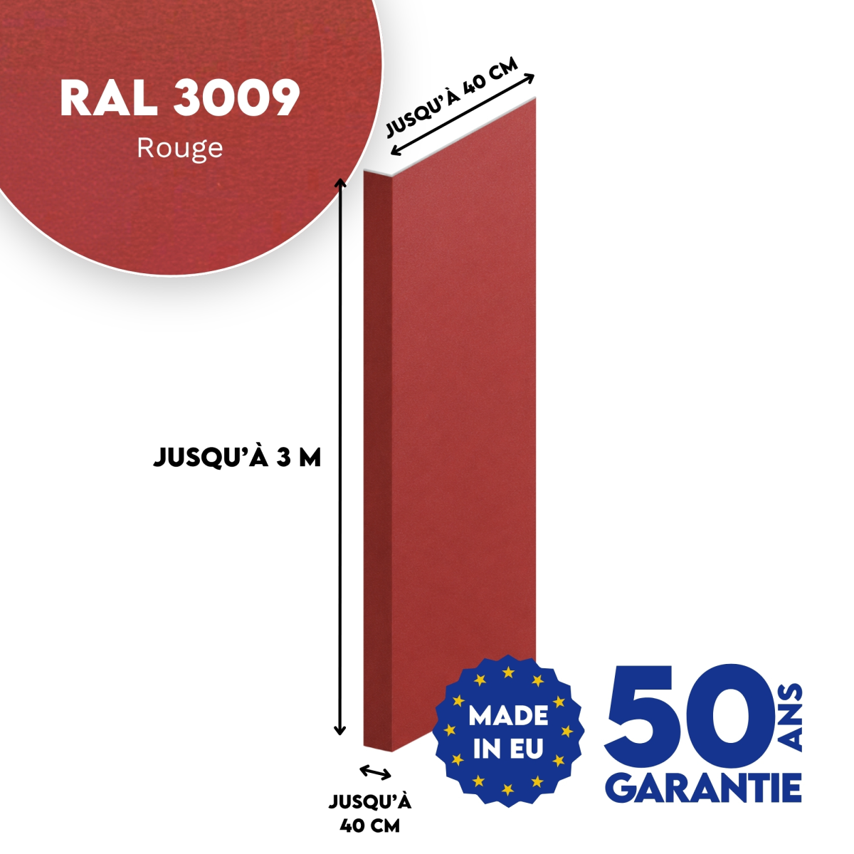 Habillage de tableau Rouge mat