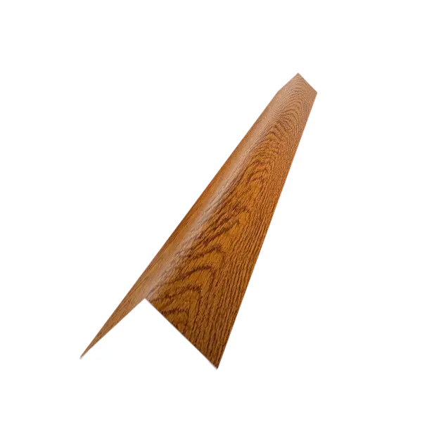 Profil d'angle extérieur pour tôle de bardage imitation Chêne Doré 3D