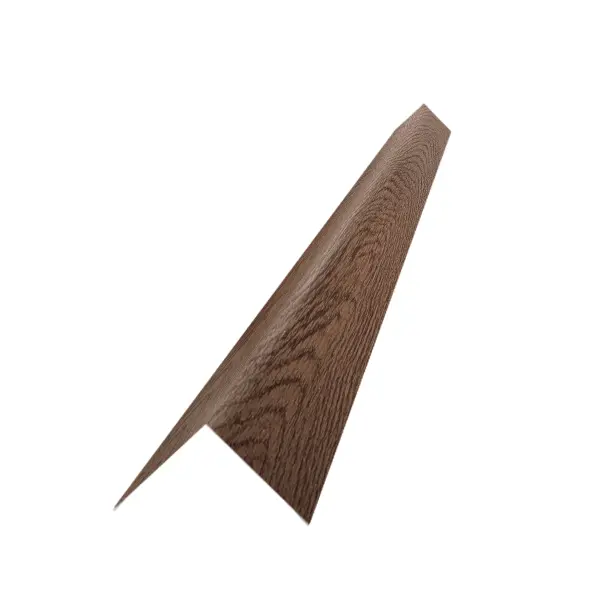 Profil d'angle extérieur pour tôle de bardage imitation Chêne Foncé 3D