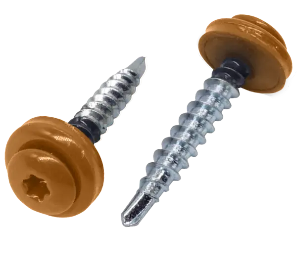 Vis autoperceuses à embout Torx chêne doré avec rondelle d'étanchéité - 1