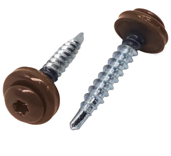 Vis autoperceuses à embout Torx Chêne Foncé avec rondelle d'étanchéité - 1