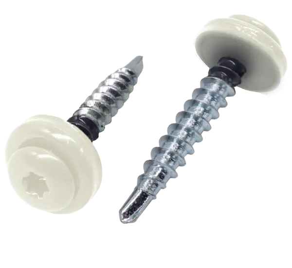 Vis autoperceuses à embout Torx blanches avec rondelle d'étanchéité - 1