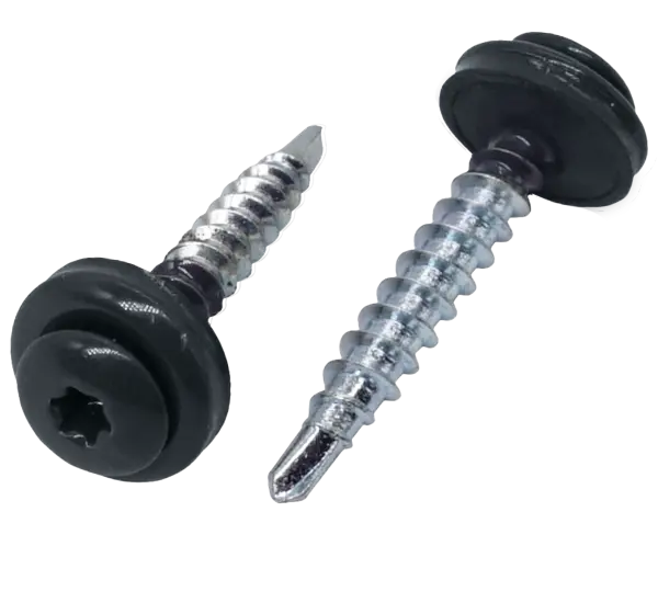 Vis autoperceuses à embout Torx gris anthracite avec rondelle d'étanchéité