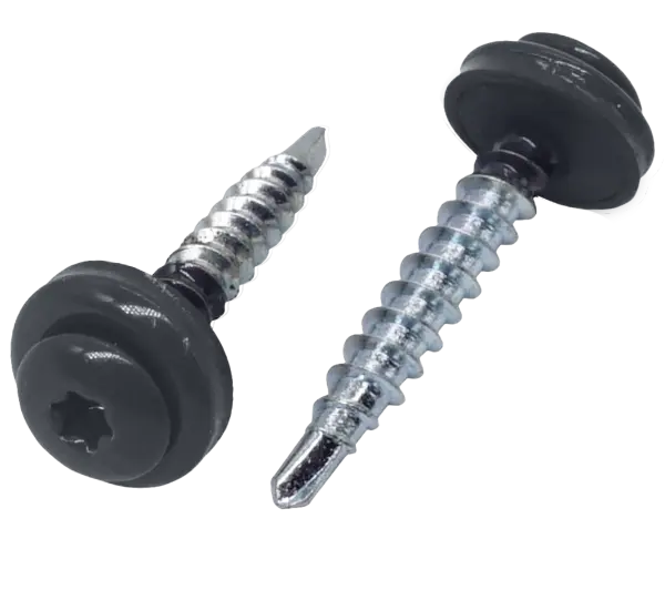 Vis autoperceuses à embout Torx gris graphite avec rondelle d'étanchéité
