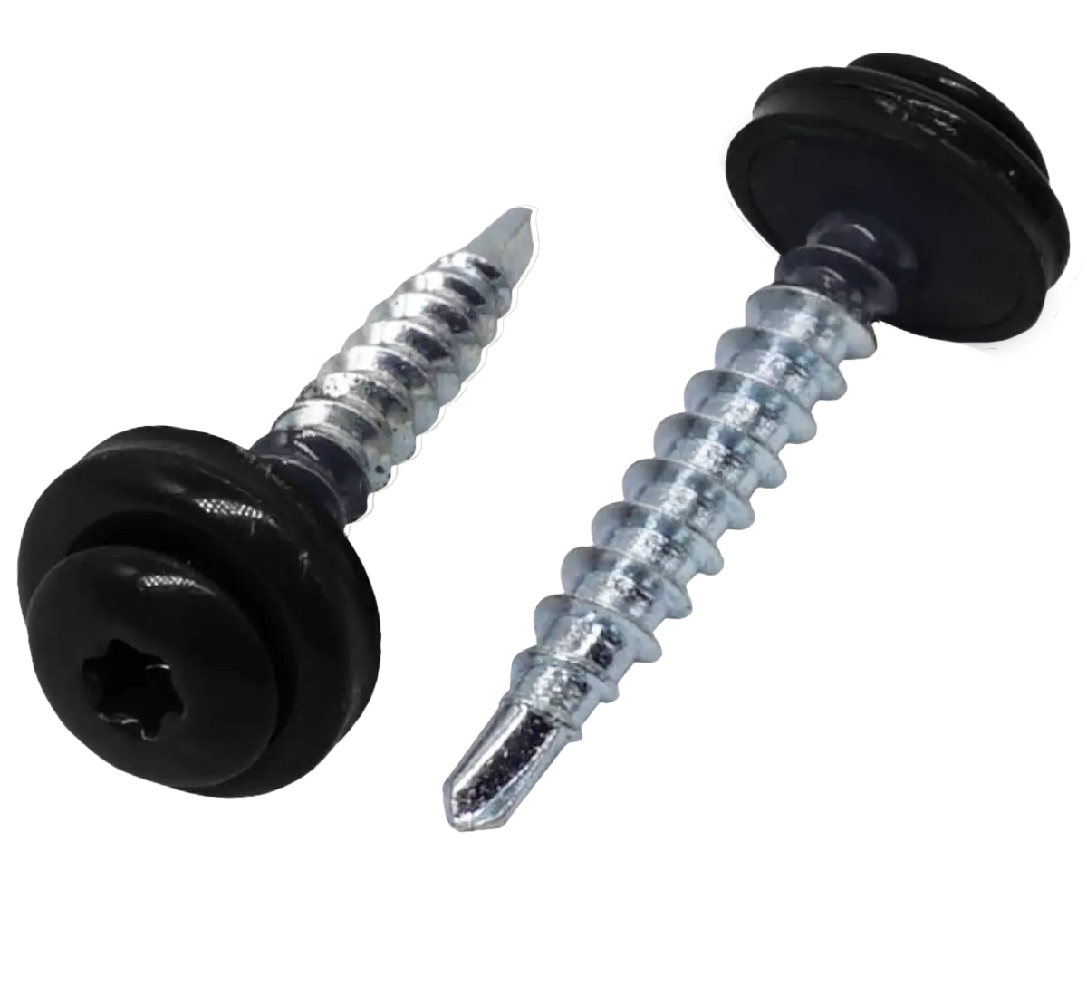 Vis autoperceuses à embout Torx noires avec rondelle d'étanchéité