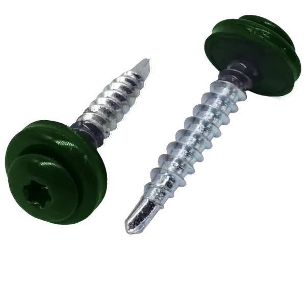 Vis autoperceuses vertes à embout Torx et rondelle d'étanchéité - 1